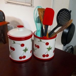 2 cherry canisters